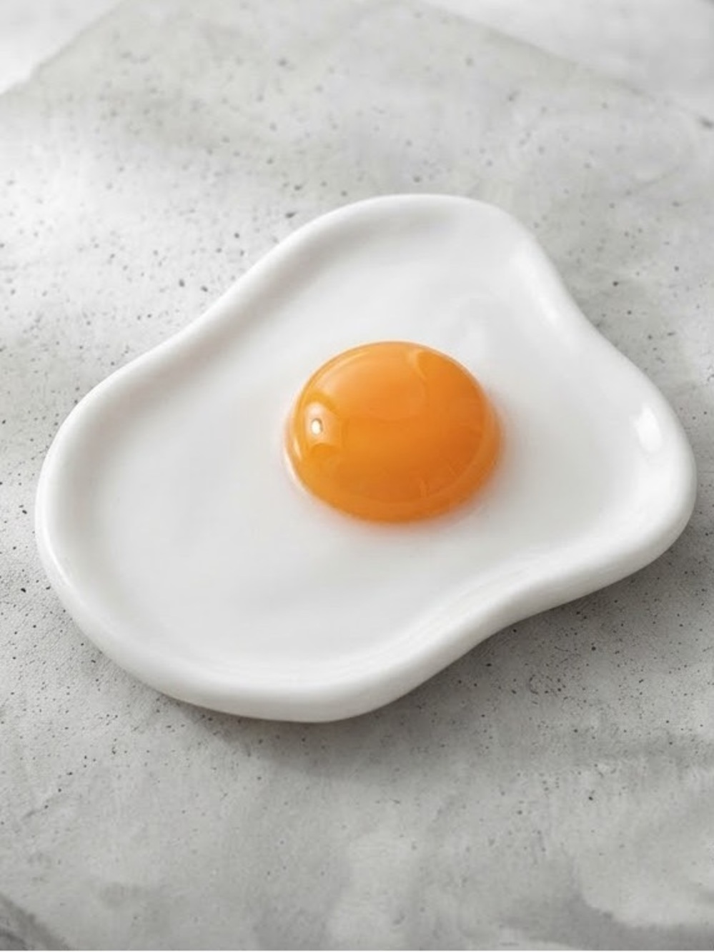 Sunny Side Up Egg Trinket Dish - Yellow & White - Handmade